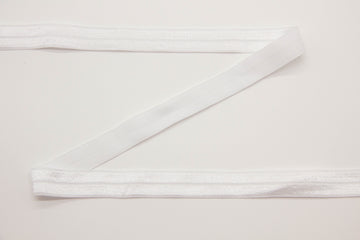 Elastisches Einfassband, Falzgummi, 15 mm, weiß, 1 Meter